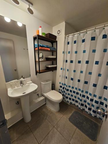 Koupelna v ubytování Cómodo departamento