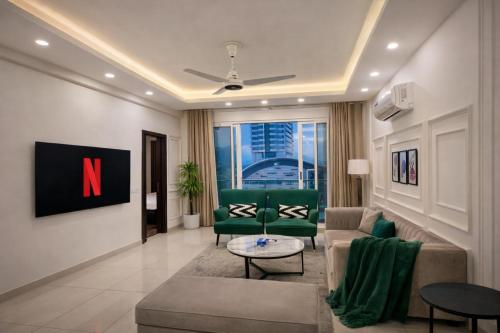 Et opholdsområde på Executive Suite In Elysium Tower Facing Centaurus Mall Islamabad