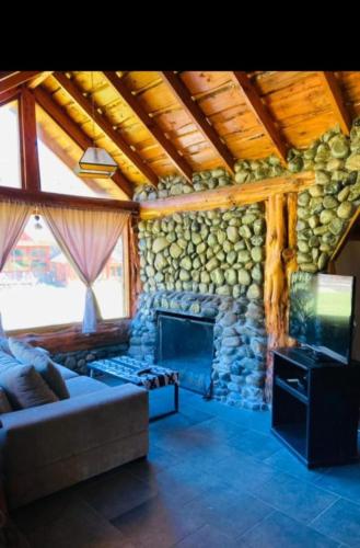 Posezení v ubytování Cabaña Lago Puelo