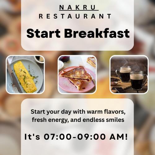 Morgenmad for gæster der bor på Neakru Guesthouse and Restaurant