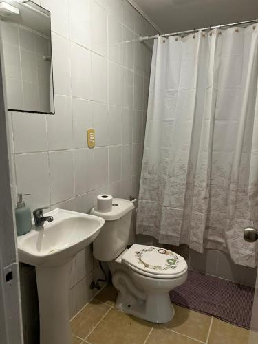 Et badeværelse på COMODO Y AMPLIO DEPARTAMENTO, Temuco