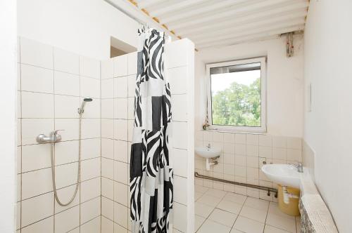 プラハにあるAbex Hostelのバスルーム(シャワー、シンク付)
