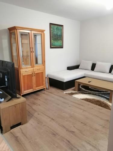 Postel nebo postele na pokoji v ubytování Апартамент Light blue