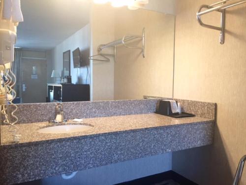 a bathroom with a sink and a mirror at Fiddlers Inn Opryland in Nashville