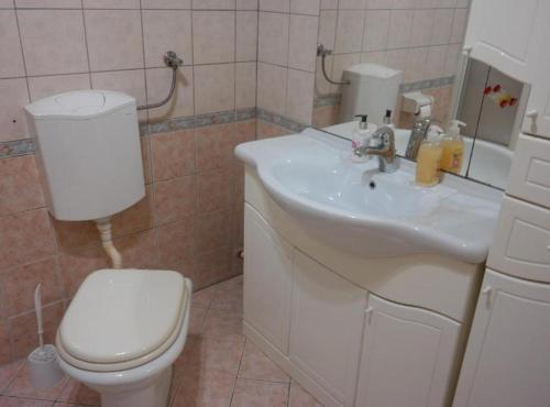 Et badeværelse på Mountain Flower Apartment