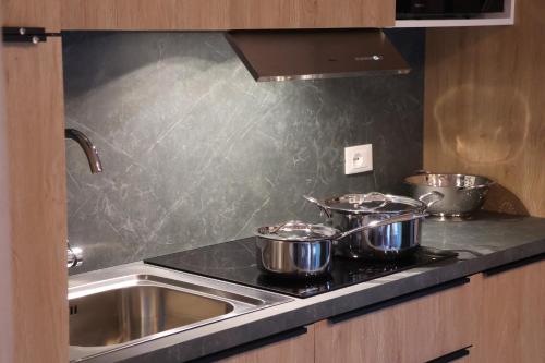 Dapur atau dapur kecil di Camping Dolomiti