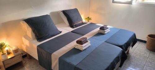 Postel nebo postele na pokoji v ubytování Maison Cécilia vue sur les saintes