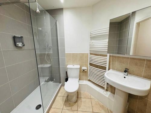 Et badeværelse på City Centre Apartment