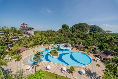 an overhead view of a pool at a resort at Krabi Maritime Resort in Krabi