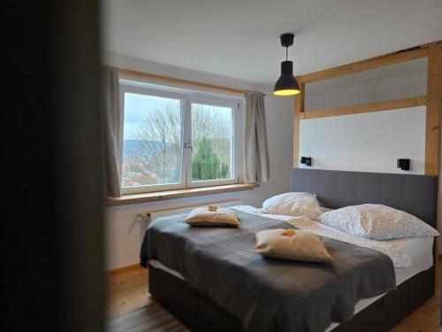 Postel nebo postele na pokoji v ubytování Ferienwohnung Auszeit