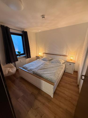 En eller flere senge i et værelse på Ferienwohnung Mein Platz im Harz