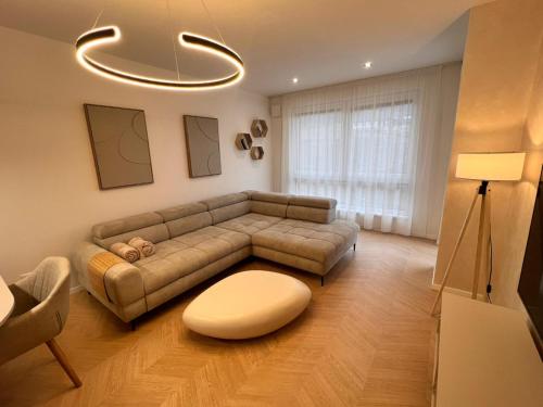 Et opholdsområde på Spa Apartman