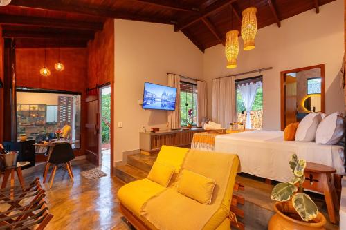 Et tv og/eller underholdning på Choupanas da Lagoa