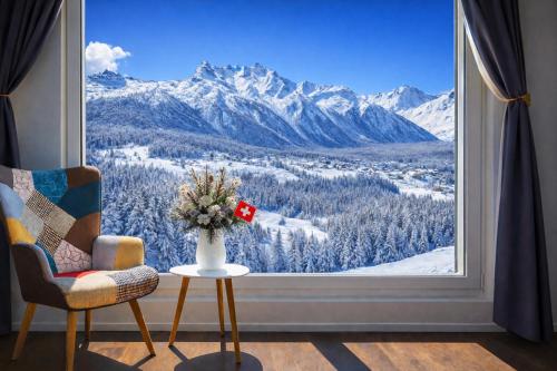 Nespecifikovaný výhled na hory nebo výhled na hory při pohledu z apartmánu