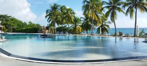 Bazén v ubytování Ti Dyaman - Studio vue mer & accès piscine gratuit nebo v jeho okolí