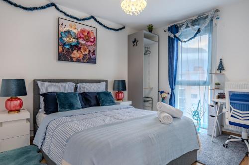 Postel nebo postele na pokoji v ubytování Alpine Arve Get'Away