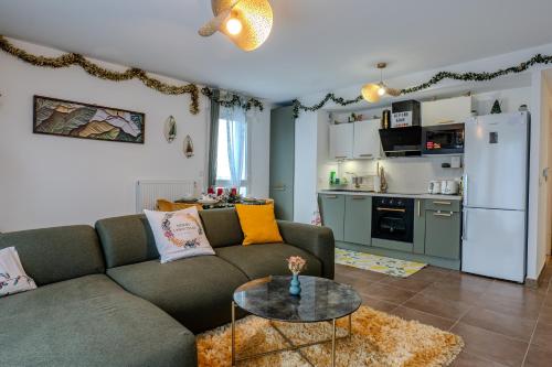 Kuchyň nebo kuchyňský kout v ubytování Alpine Arve Get'Away