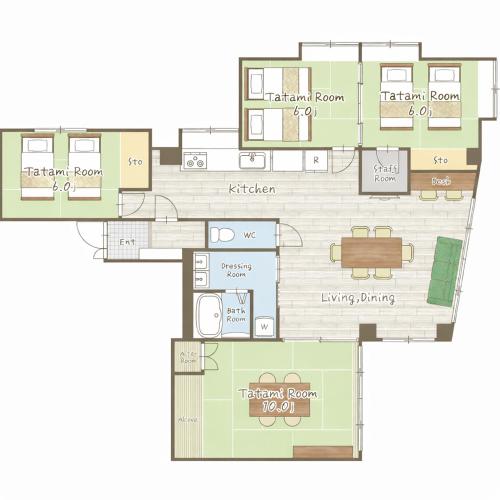 a floor plan of a house at たびんちゅの宿 in Toyama