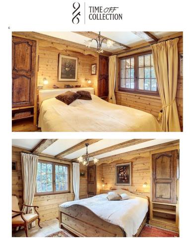 En eller flere senge i et værelse på Chalet Igloo au coeur de Verbier