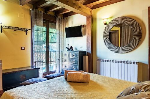 Giường trong phòng chung tại Casa Quimera