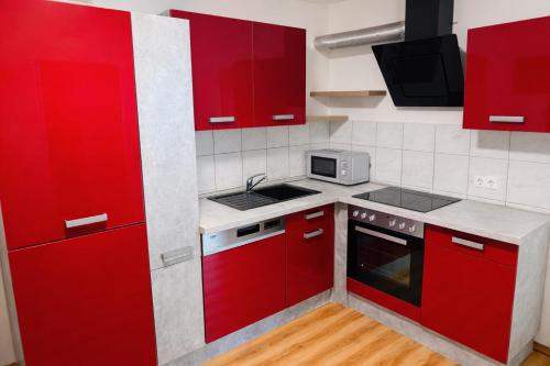 Køkken eller tekøkken på 2-Zimmer-Wohnung an der Mosel mit Terrasse