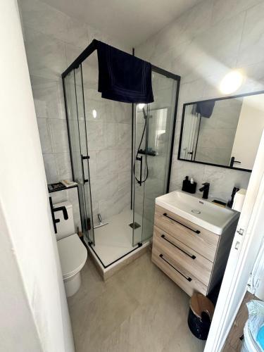 Koupelna v ubytování Appartement Pornic plage Noëveillard à pied