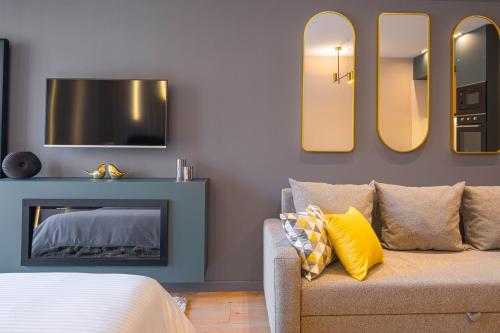 Et opholdsområde på New Gudauri Atrium Ski and Dream Apartments