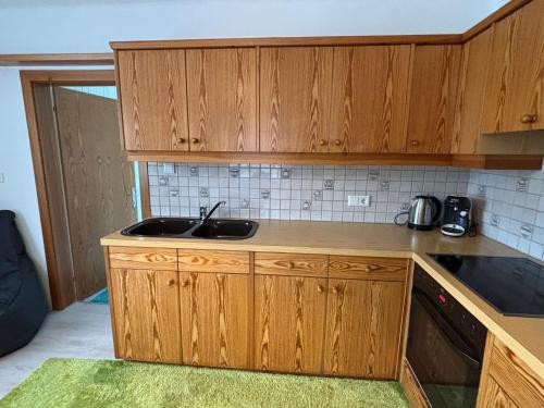 Een keuken of kitchenette bij Oberalm Apartment Gemütliche 2 Zimmer Wohnung