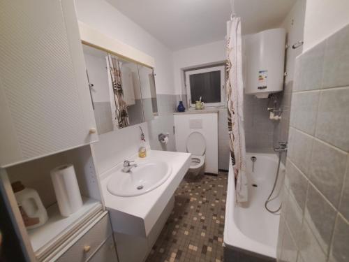 une salle de bains avec lavabo et toilettes dans l'établissement MHm, à Passau