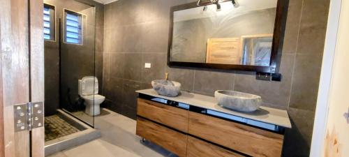 Et badeværelse på Luxurious Villa Flic en Flac