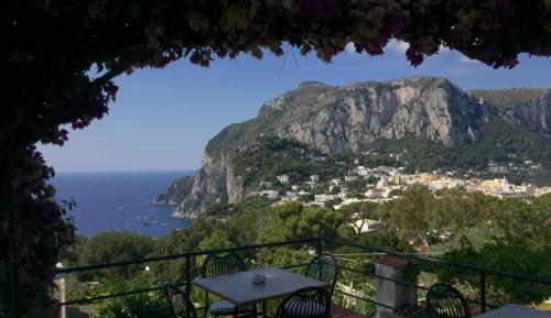 a view of the amalfi coast from a restaurant at La Reginella Capri in Capri
