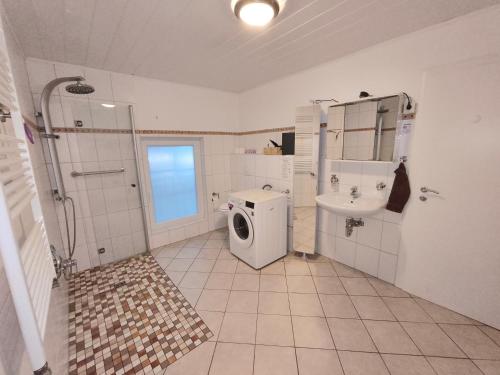 Et badeværelse på Ferienwohnung Wanderlust