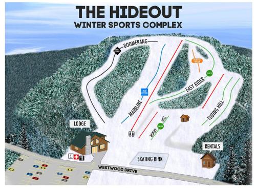 Een plattegrond van het Hudson Winter Sports Complex. bij Designer Poconos Chalet I Ski, Skate, Lakes, Family-Friendly in Lake Ariel