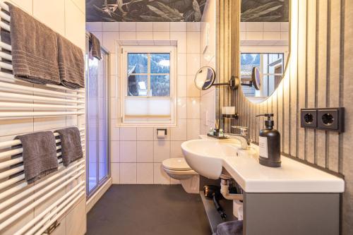 Et badeværelse på Apparthotel Sonnenhof