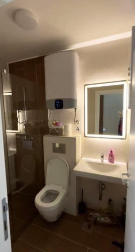 a bathroom with a white toilet and a sink at Jahorina Lux in Jahorina