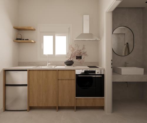 Køkken eller tekøkken på Theros Luxury Apartment