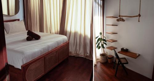 En eller flere senge i et værelse på The Ohm At Thomas Beach