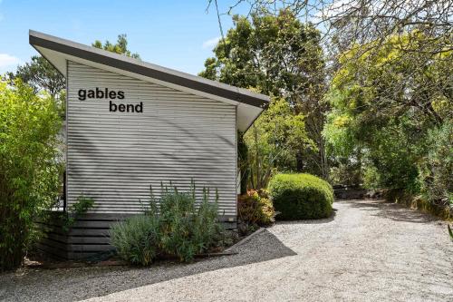 a garage with a sign that reads balls bend at 2BR plus Studio Pool & Spa Sleeps 8 in Daylesford