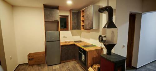 een keuken met een aanrecht en een fornuis. bij Suncani Breg in Crni Vrh