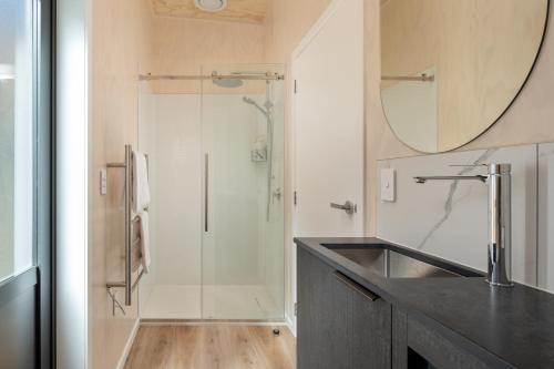 Koupelna v ubytování Kahikatea Bay Retreat