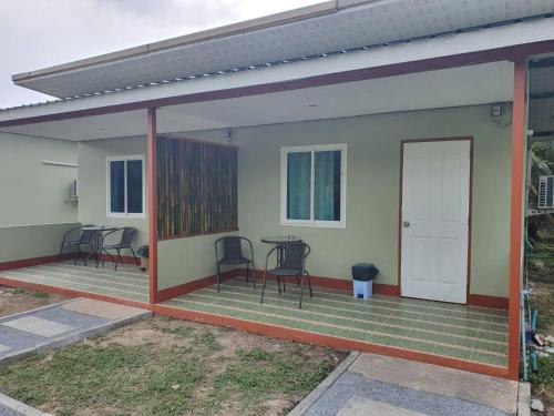 Bygningen som resortet ligger i