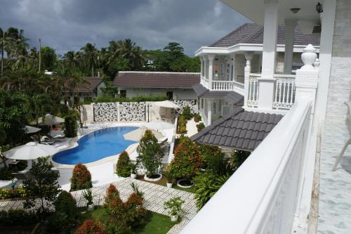 an aerial view of a house with a swimming pool at Godiva Villa Phu Quoc in Phu Quoc