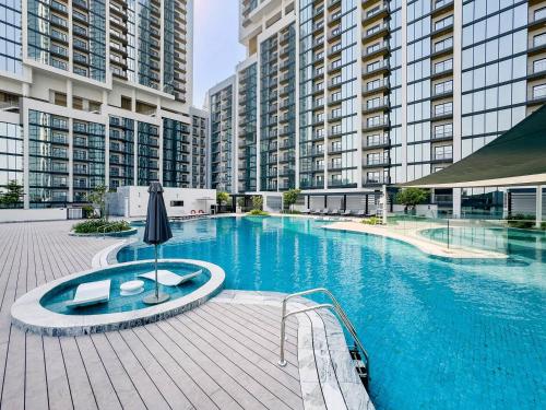 Chic 1BR Retreat Sobha Crest with Pool & Gym