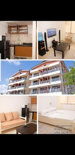 a collage of three pictures of a building at House Stark in Kilifi
