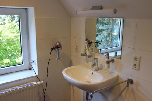 Koupelna v ubytování Bei der Villa Doppelzimmer