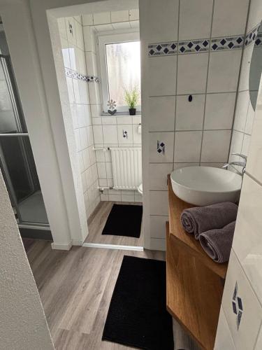 Koupelna v ubytování Gemütliche Ferienwohnung auf der Schwäbischen Alb