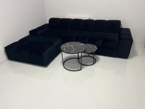 Ein Sitzbereich in der Unterkunft Łagowski Zakątek z Sauną