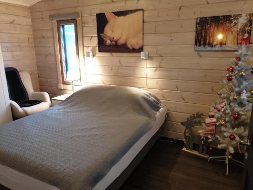 En eller flere senge i et værelse på Adeli Holiday Cottage Ellivuori