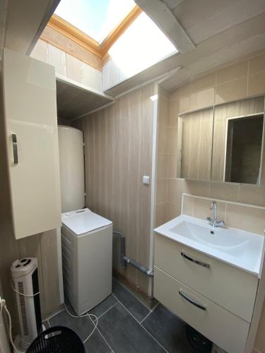 ein Badezimmer mit Waschbecken und Toilette in der Unterkunft Maison chaleureuse en pleine campagne in Saint-Savinien