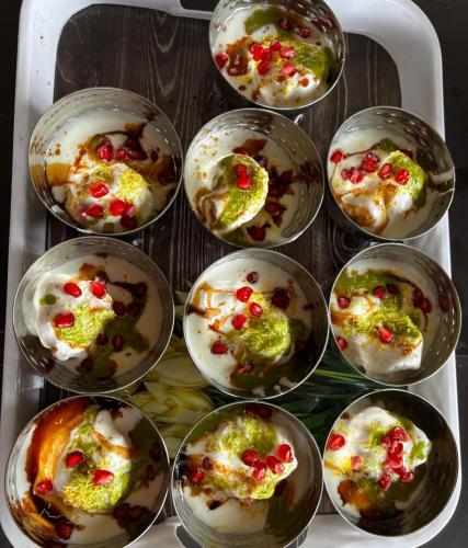 un gruppo di diversi tipi di cibo in ciotole di vetro di Hemgiri - Luxury 6BHK Private Pool Villa, Dam & Valley Views, Girivan Mulshi a Mulshi